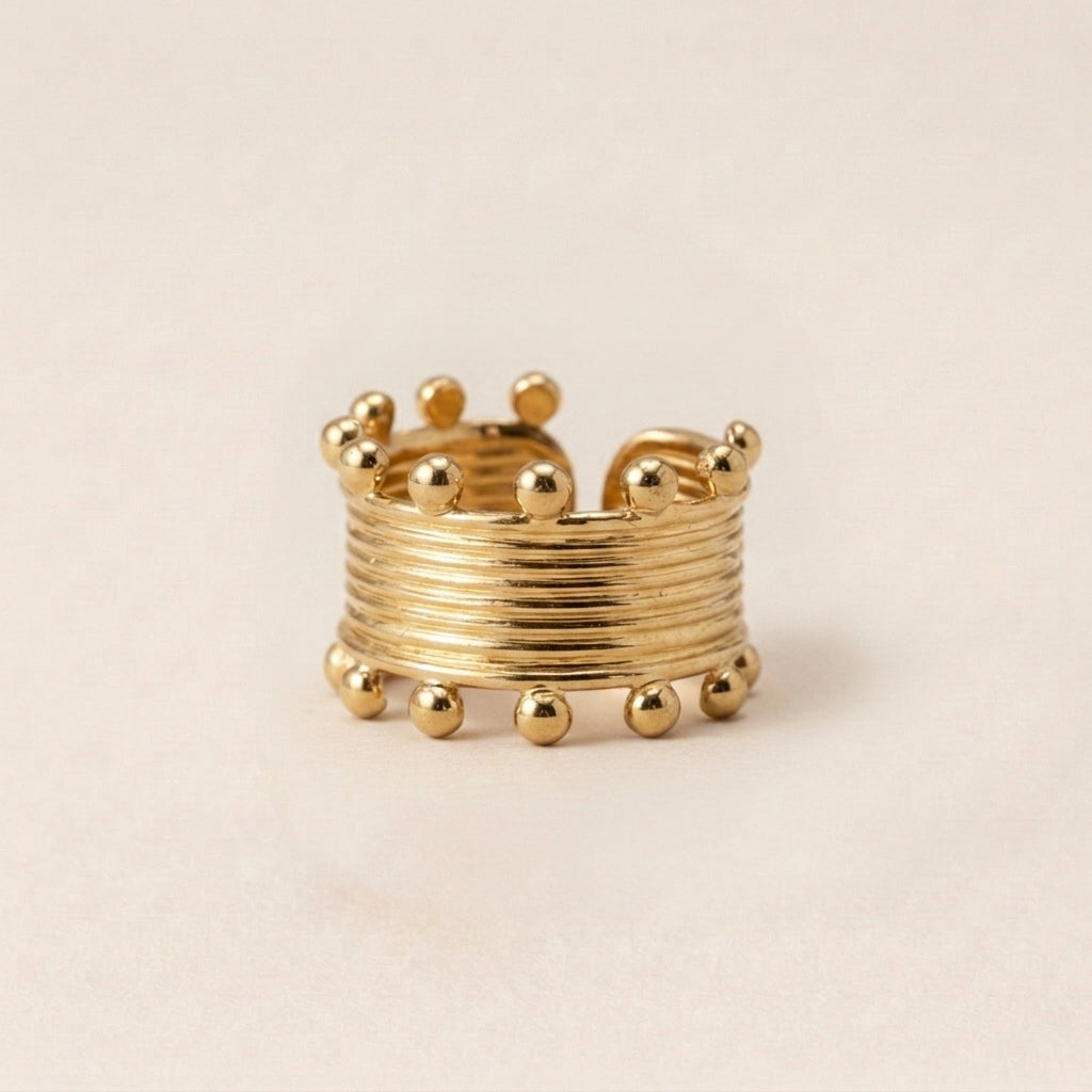 Wide Beaded Ring