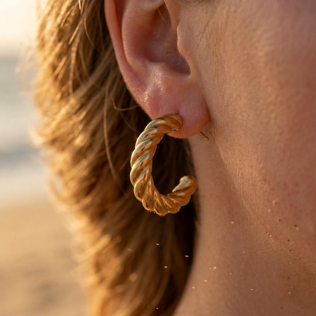 Delicate Sculpted Croissant Earrings