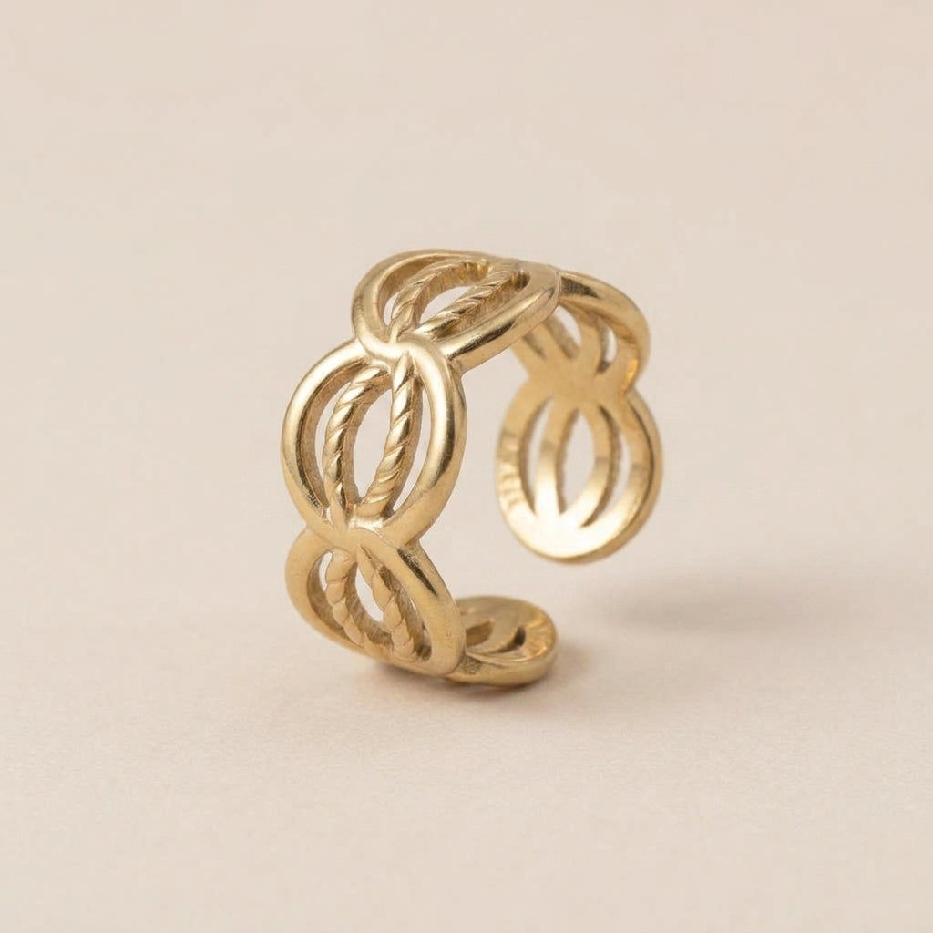 Adjustable Tree of Life Smiley Ring