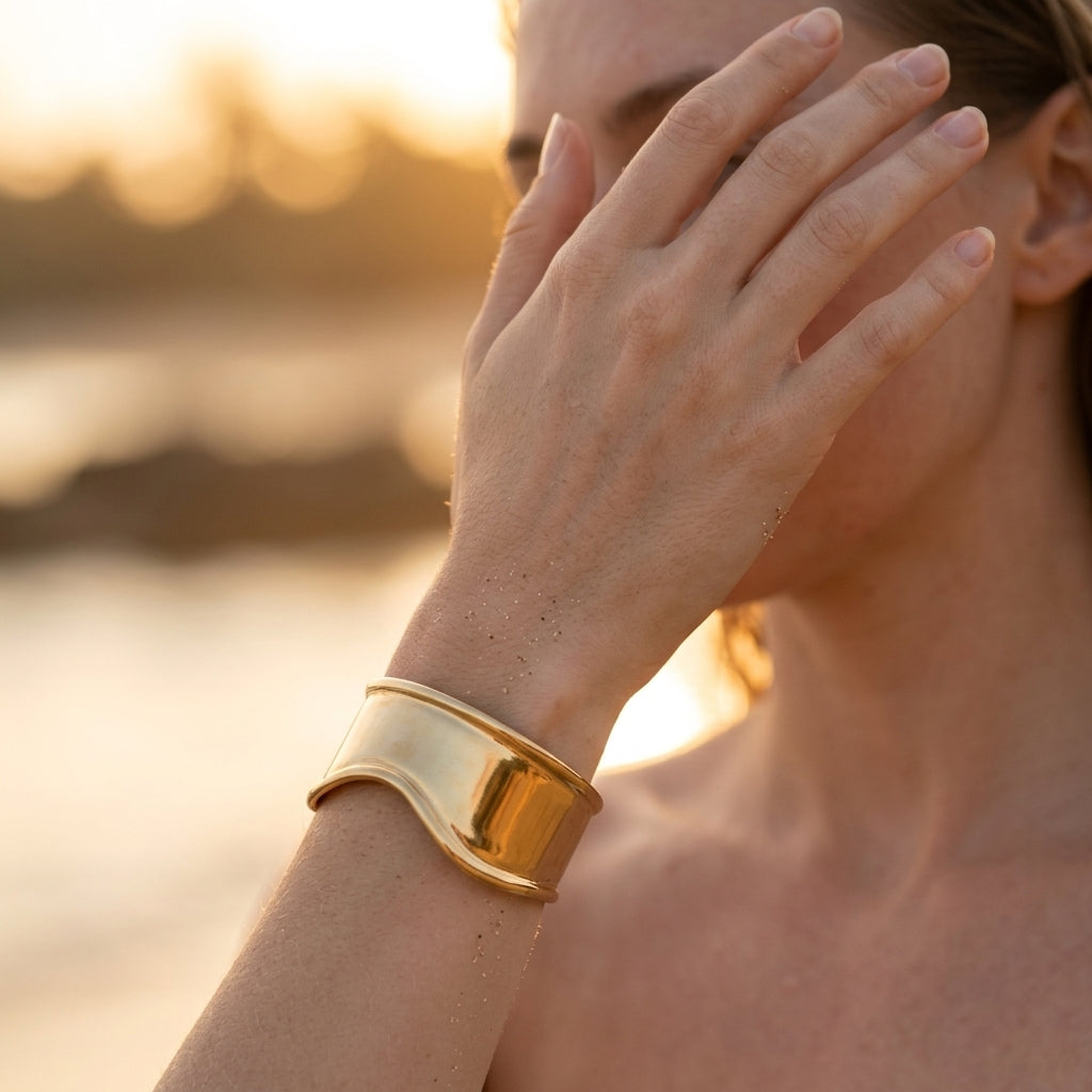 Wavy Gold Cuff Bracelet