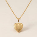 Vintage Swirl Heart Locket Necklace