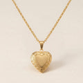 Vintage Scroll Heart Locket Necklace