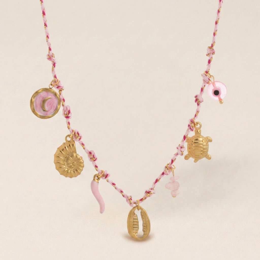 Pink Charm Necklace