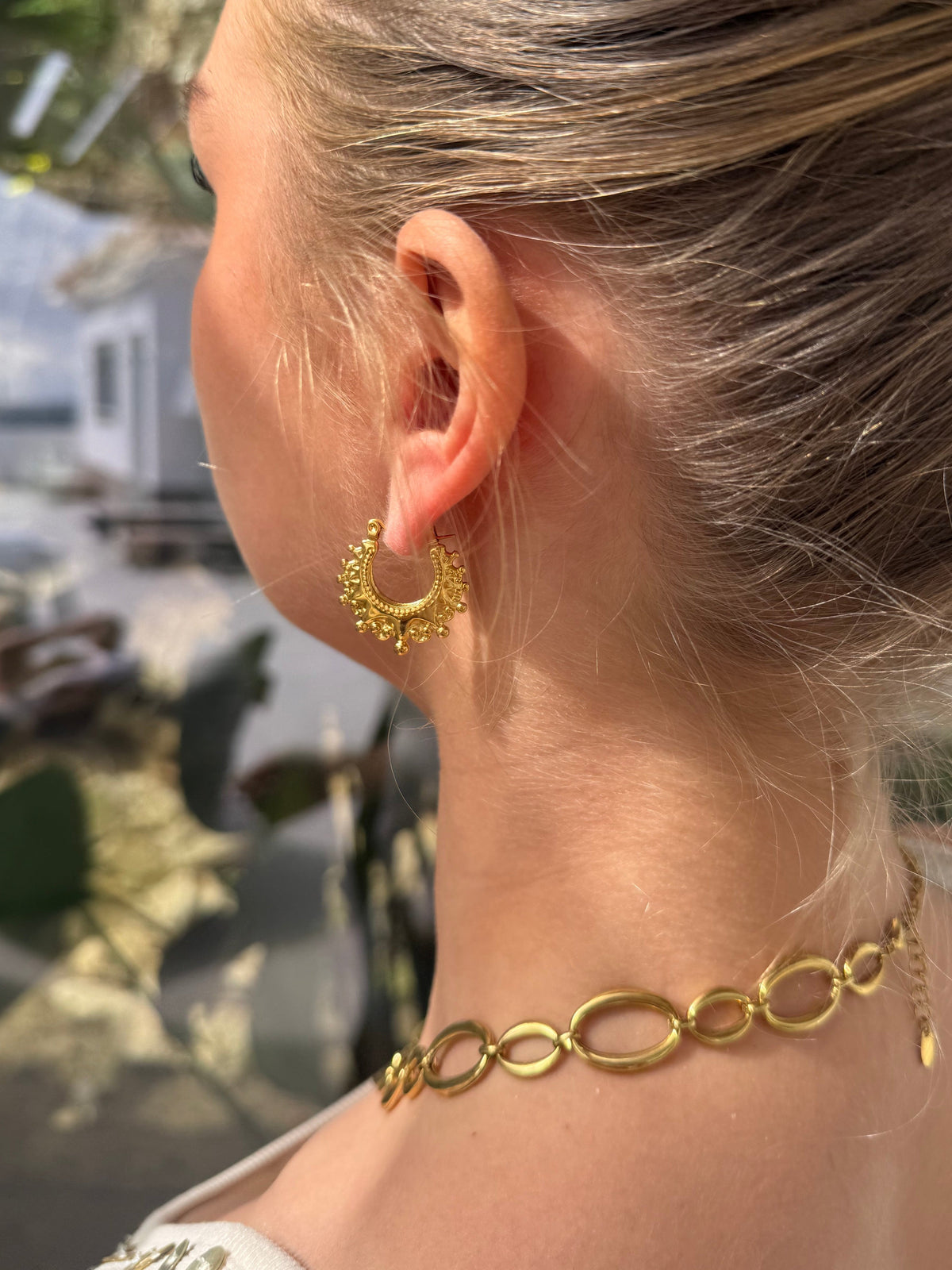 Small Crown Hoop Earrings