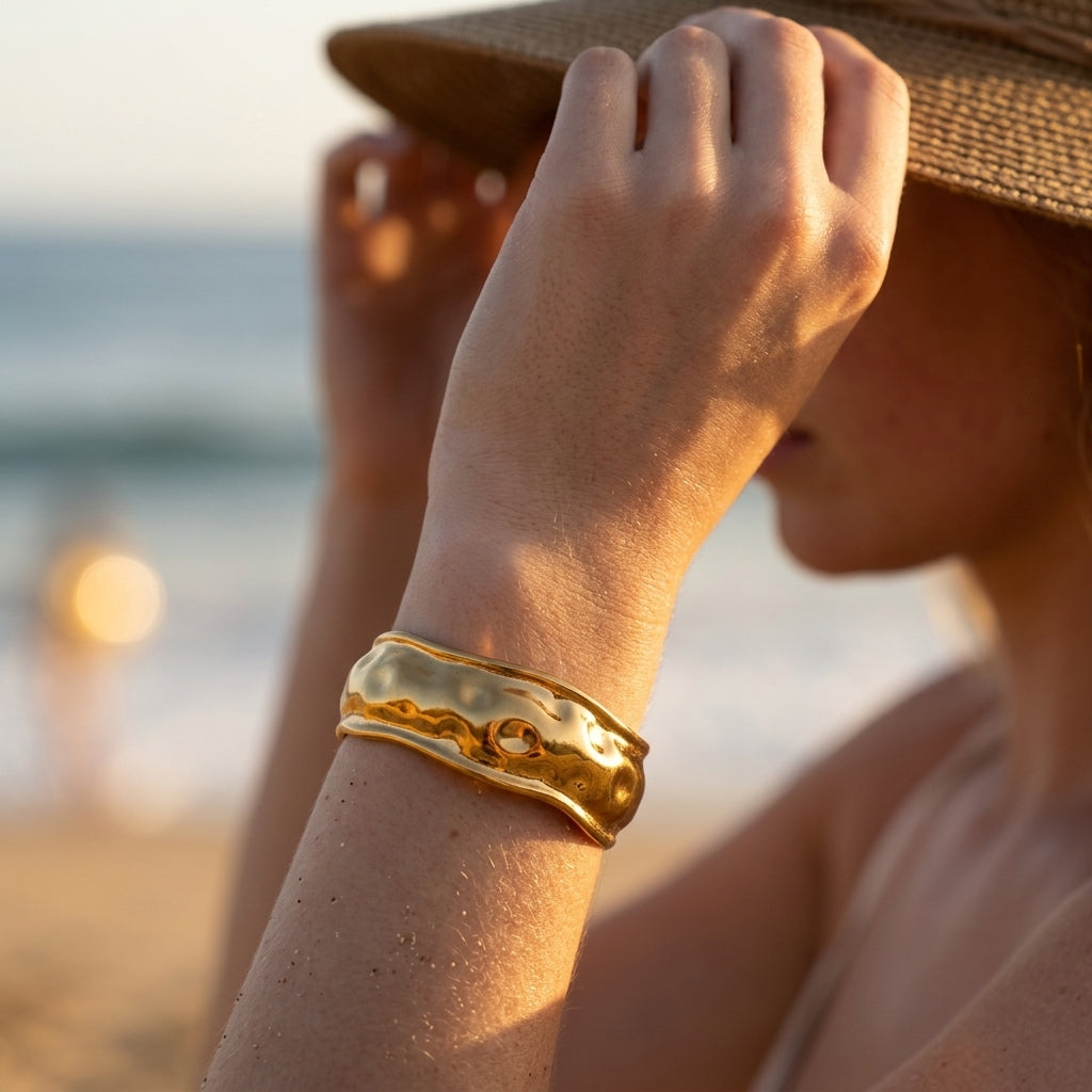 Chunky Wave Bangle Bracelet