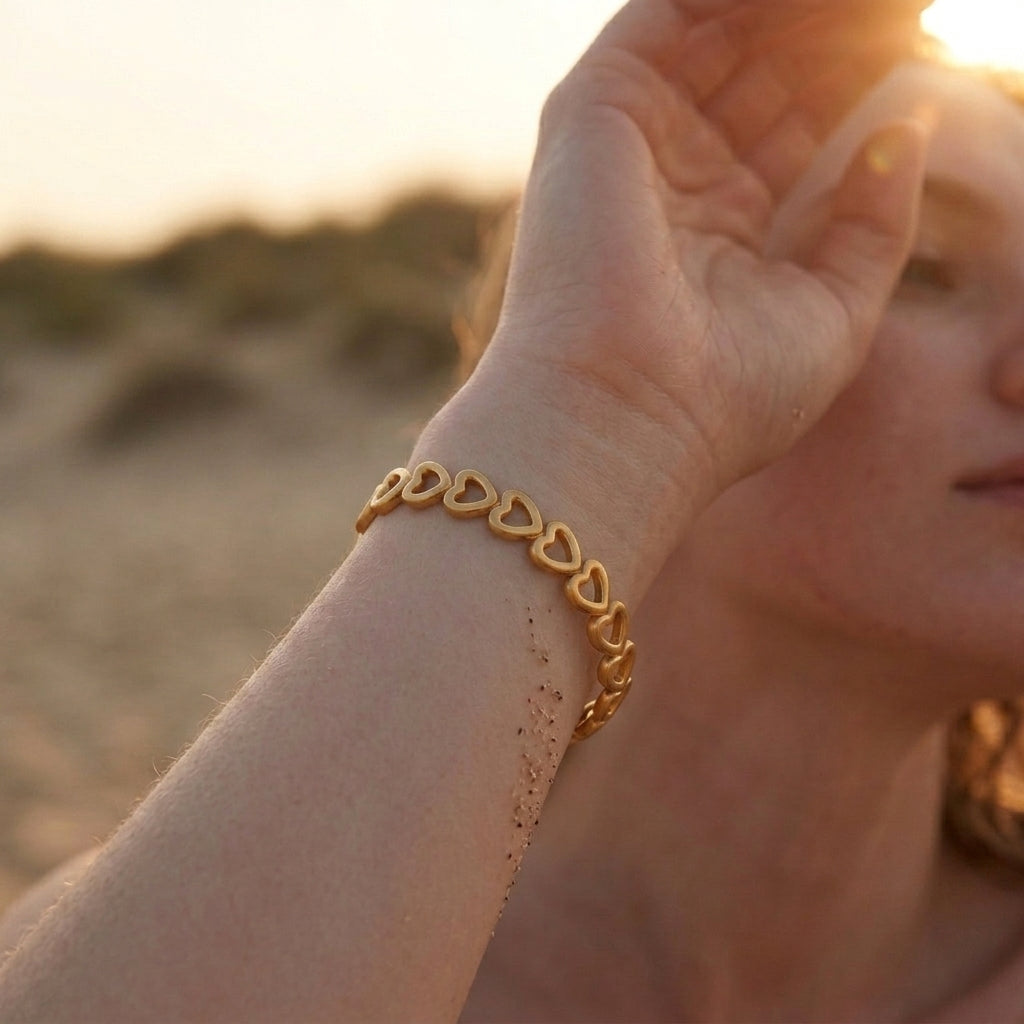 Heart Charm Bangle Bracelet