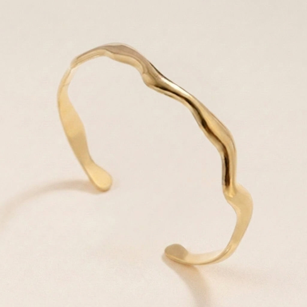 Flowing Wave Bangle Bracelet