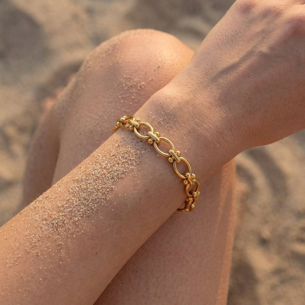 Oval Link Beaded Bracelet