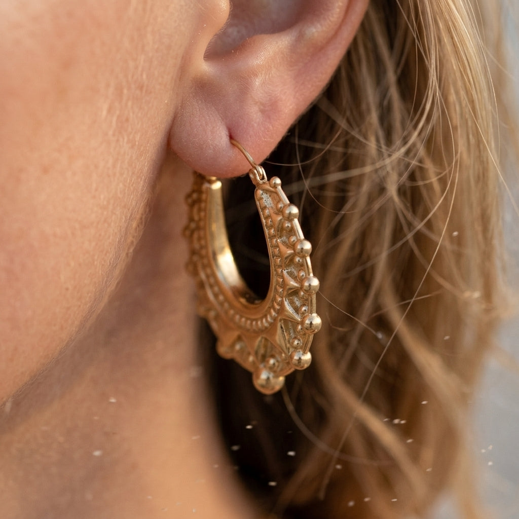Crown Hoop Earrings