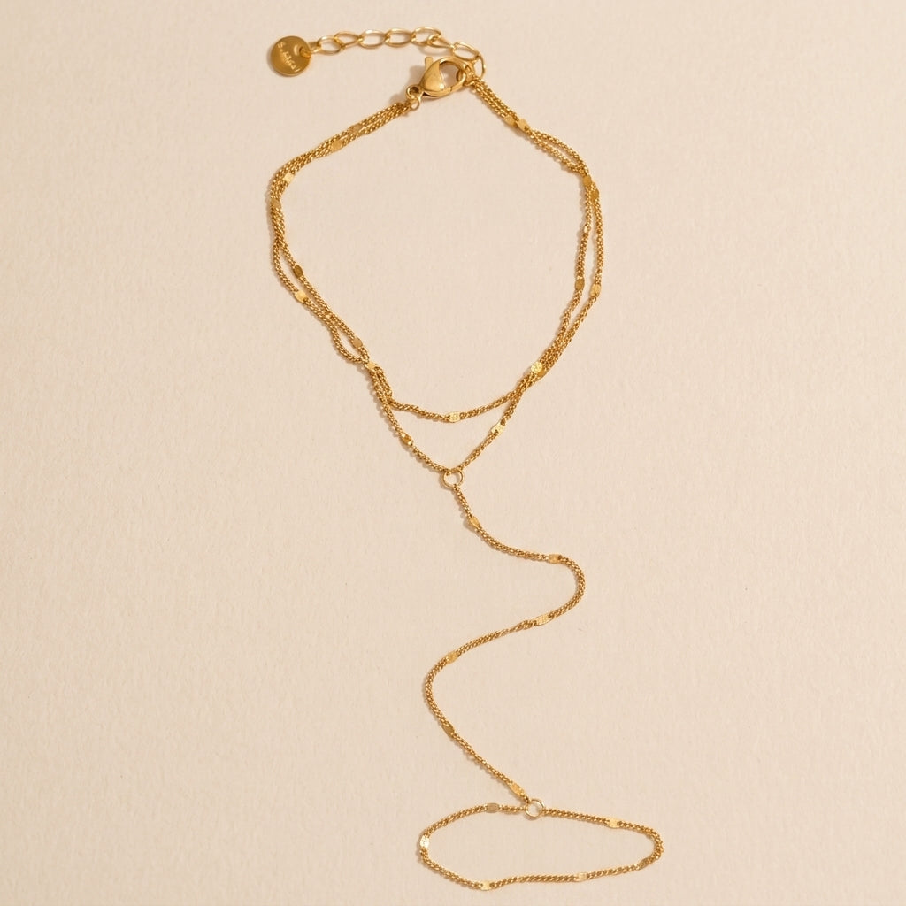 Double Chain Sequin Hand Chain