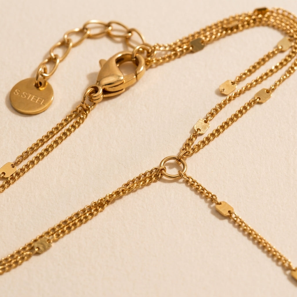 Double Link Sequin Hand Chain