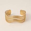 Multi-Layer Wave Open Bracelet