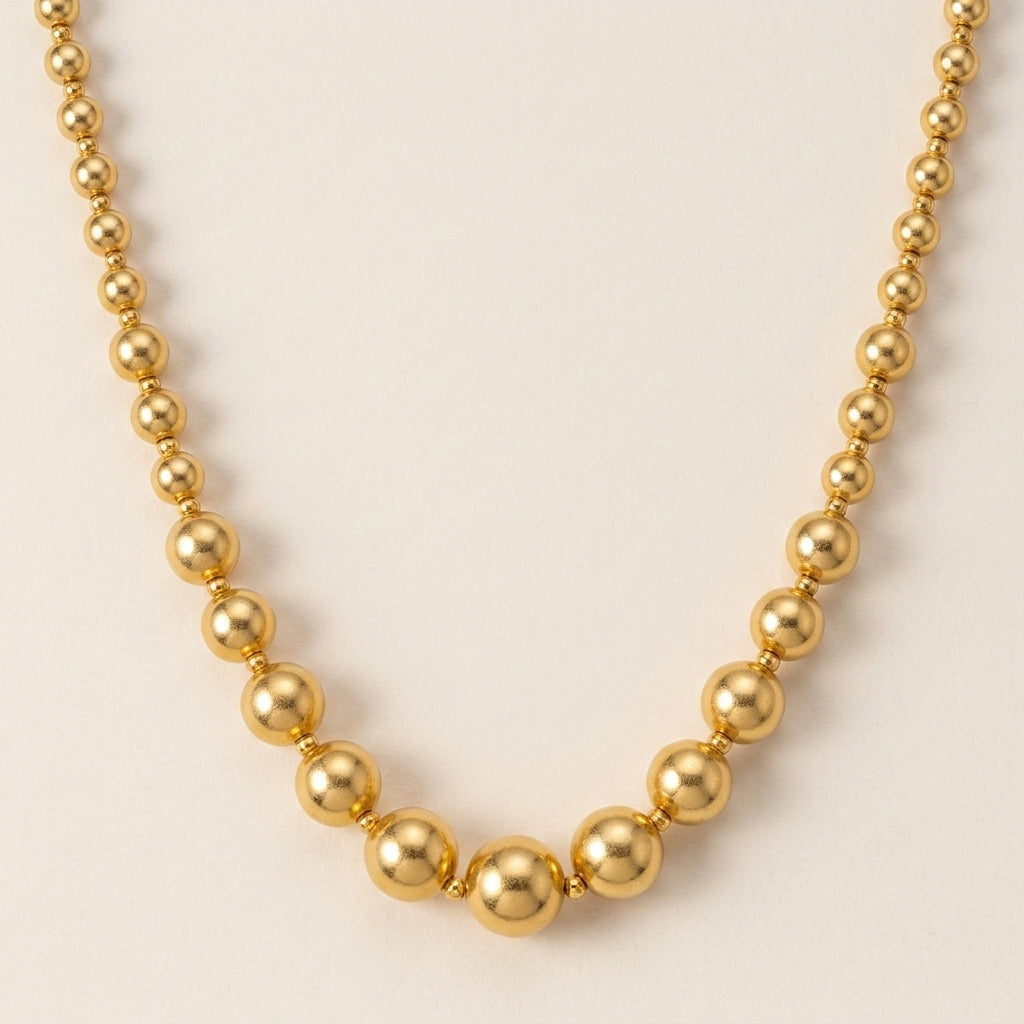 Gold Gradient Ball Chunky Necklace