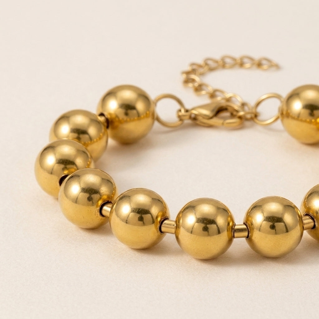 Large Beaded Link Bracelet
