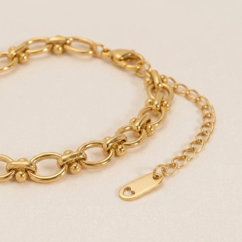 Oval Link Beaded Bracelet