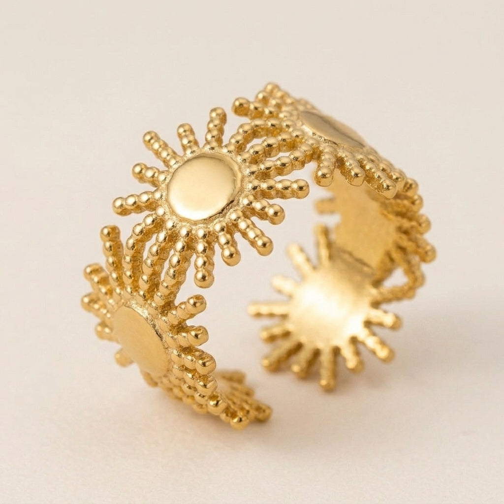 Sun Pattern Open Ring