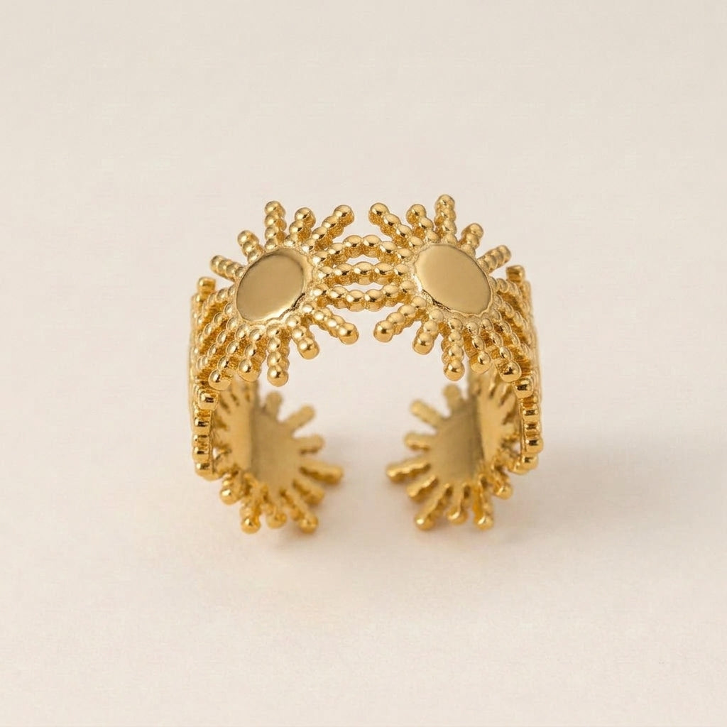 Sun Pattern Open Ring