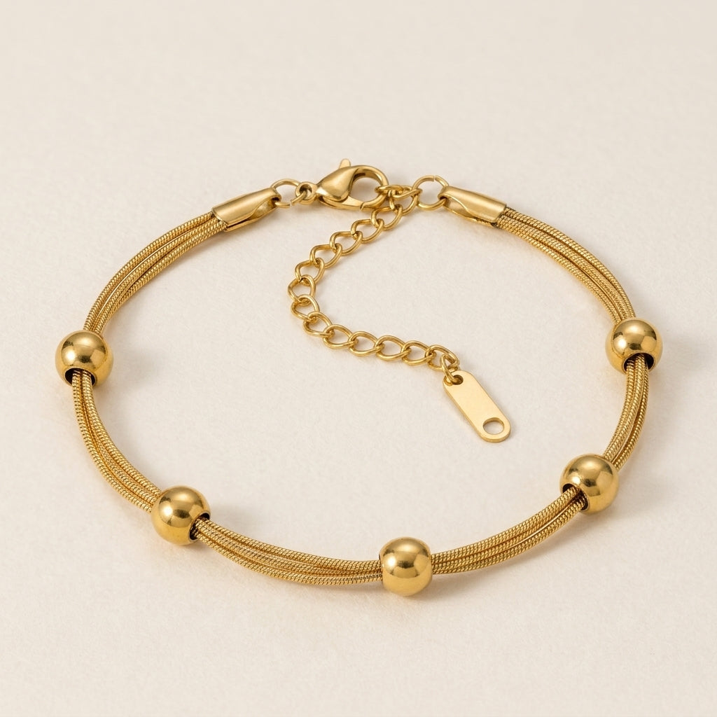 Six-Bead Three-Strand Bracelet