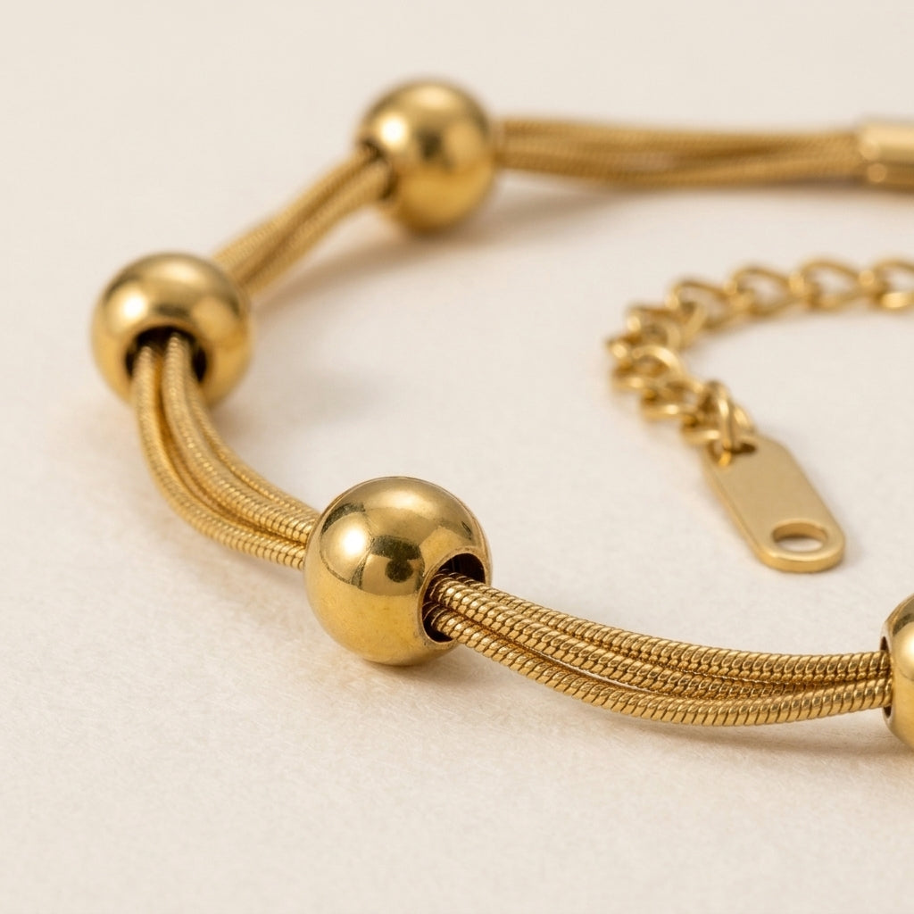 Six-Bead Three-Strand Bracelet
