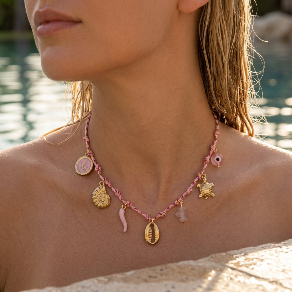 Pink Charm Necklace
