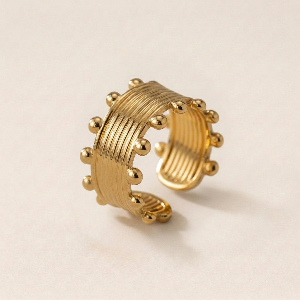 Wide Beaded Ring