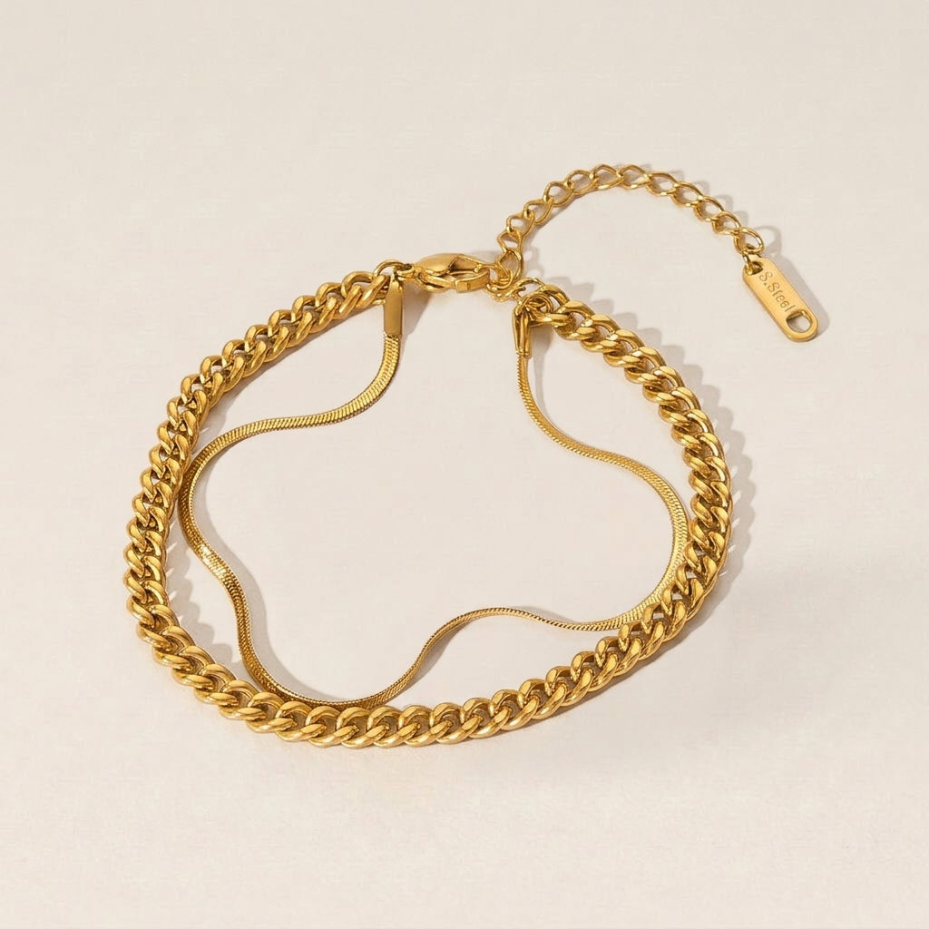 Double-Layer Snake Chain Bracelet