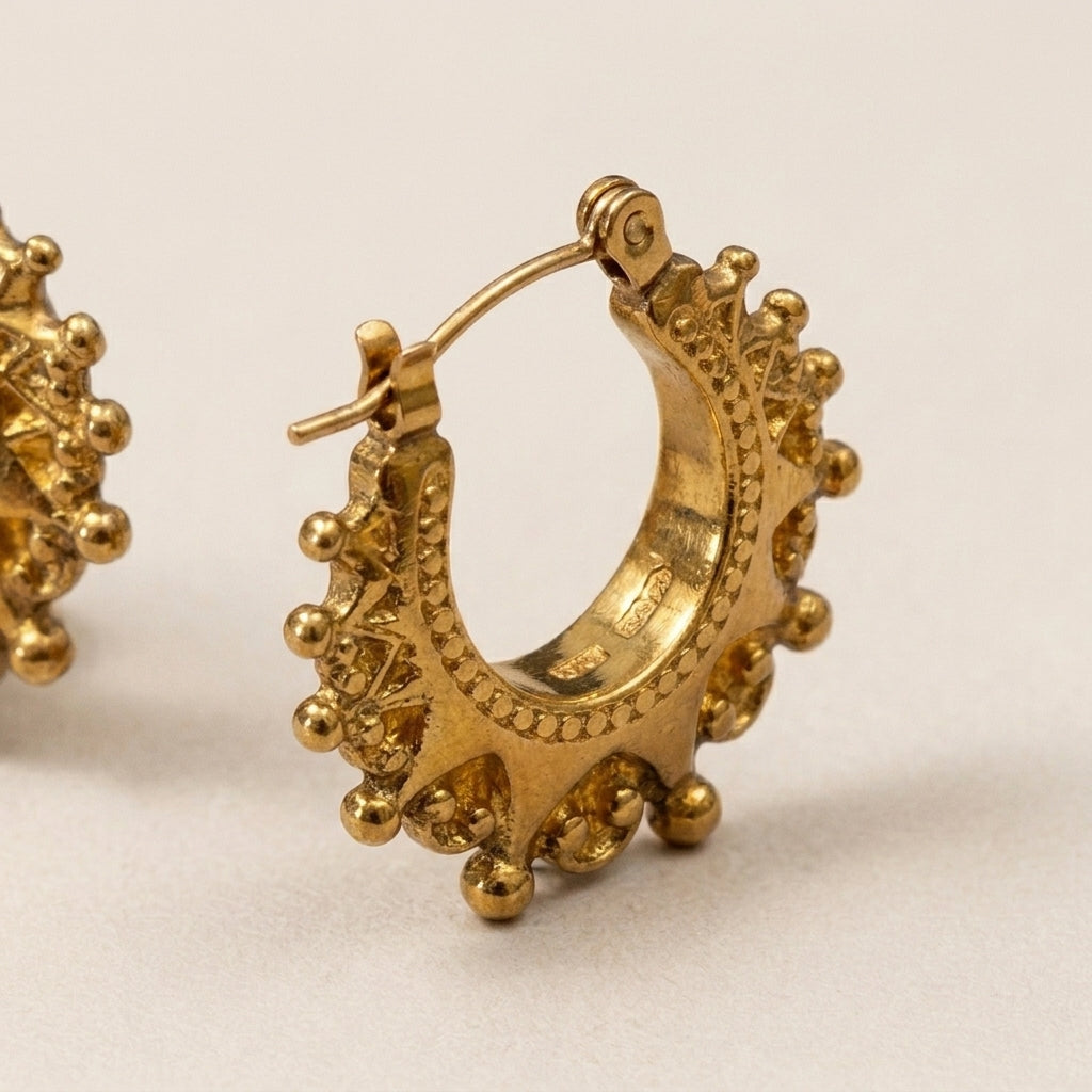 Small Crown Hoop Earrings