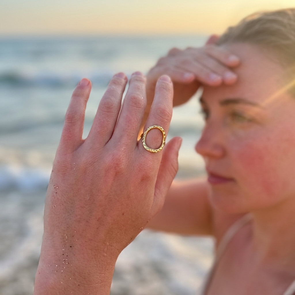 Crinkled Open Texture Ring