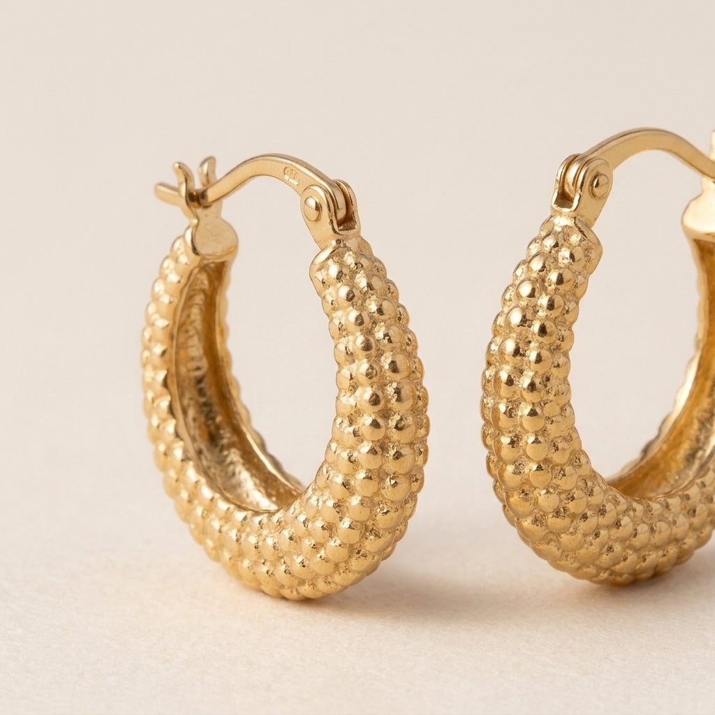 Intricate Dot Motif Hoops
