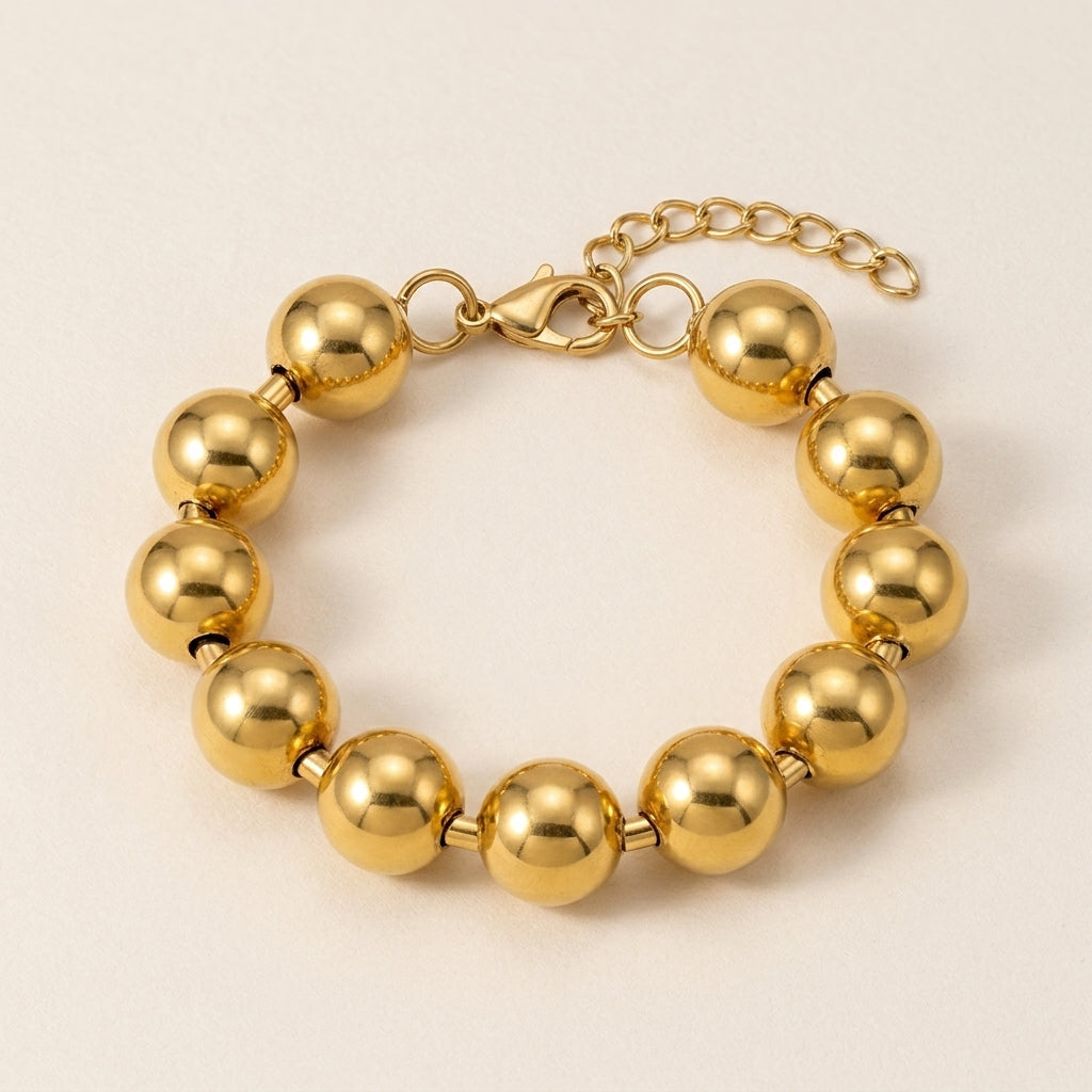 Large Beaded Link Bracelet