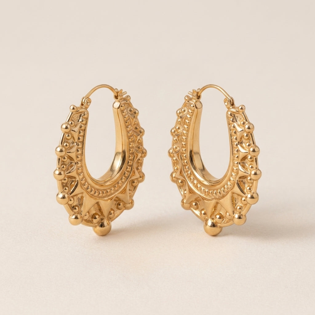 Crown Hoop Earrings