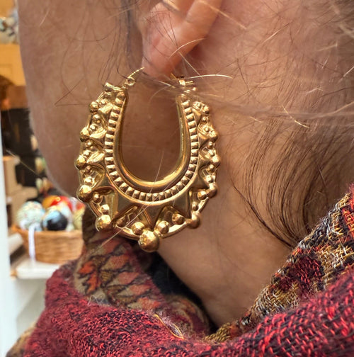 Crown Hoop Earrings
