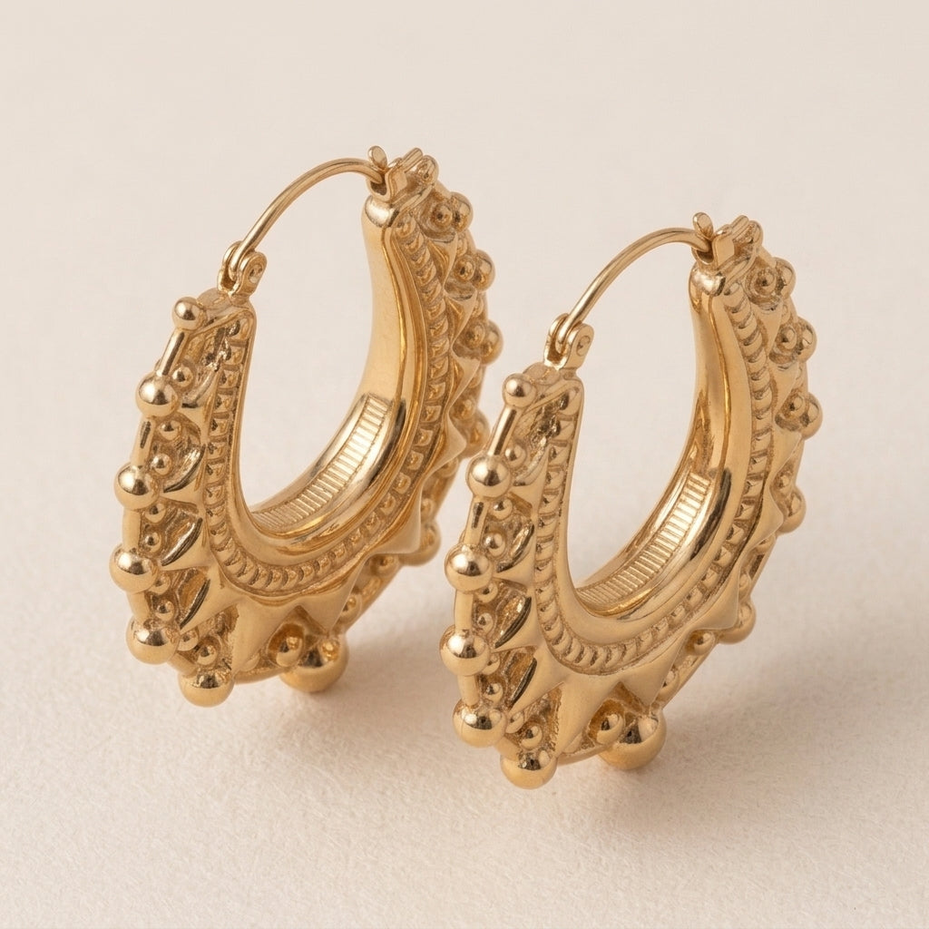 Crown Hoop Earrings