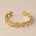 Stainless Steel Flower Open Bangle