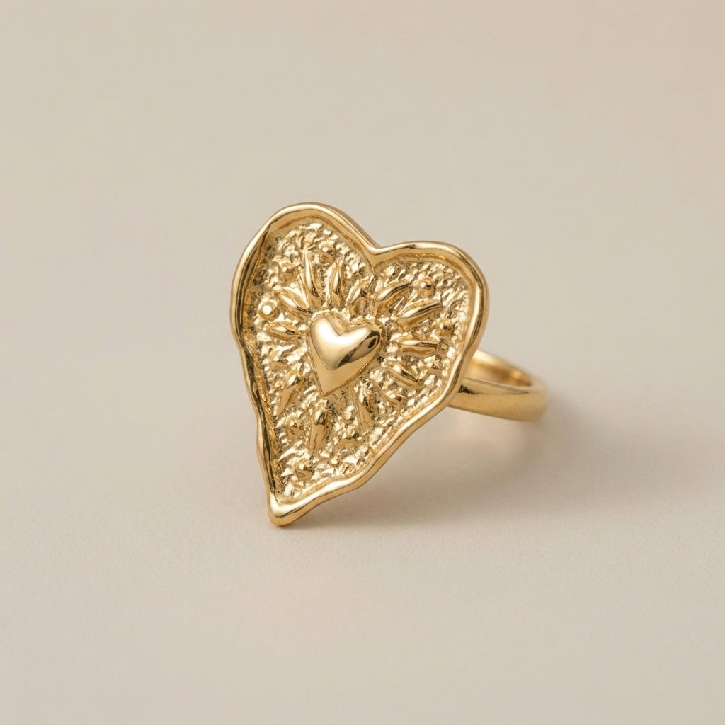 Oversized Gold Flower Statement Ring