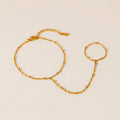 Hand Chain Finger Bracelet Gold Plated