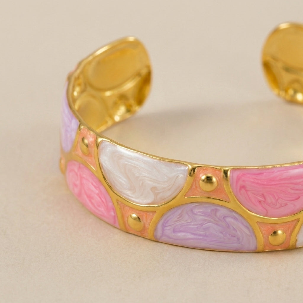 Colorful Half Circles Bangle Bracelet