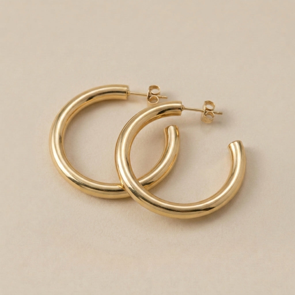 Chunky C-Shaped Hoop Earrings