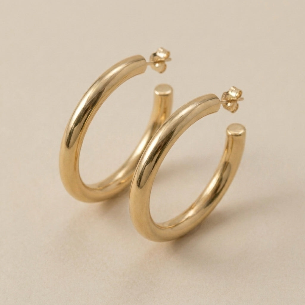 Chunky C-Shaped Hoop Earrings
