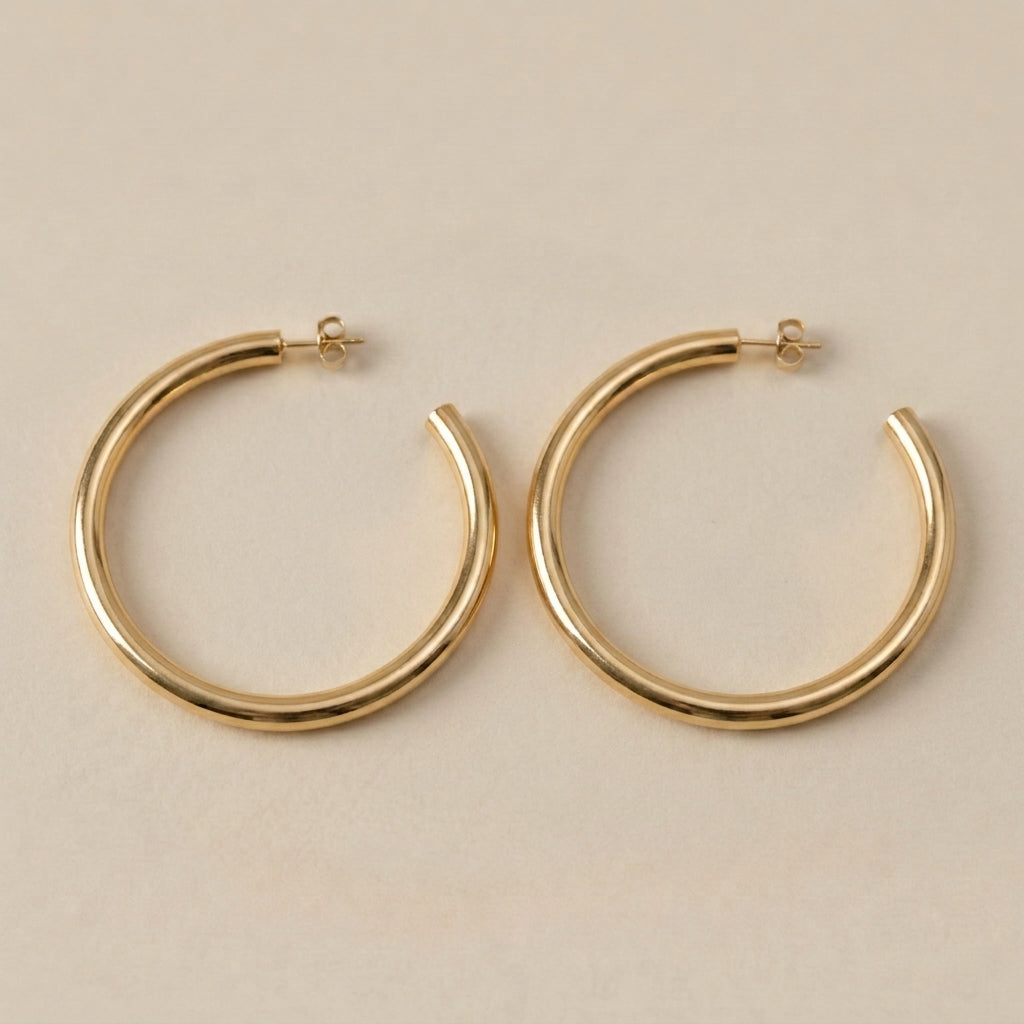 Chunky C-Shaped Hoop Earrings