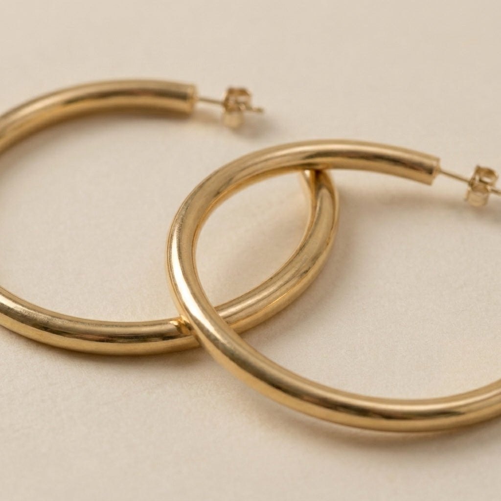 Chunky C-Shaped Hoop Earrings