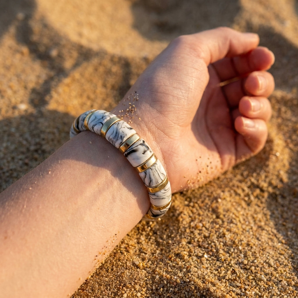 Retro Marble Resin Bracelet