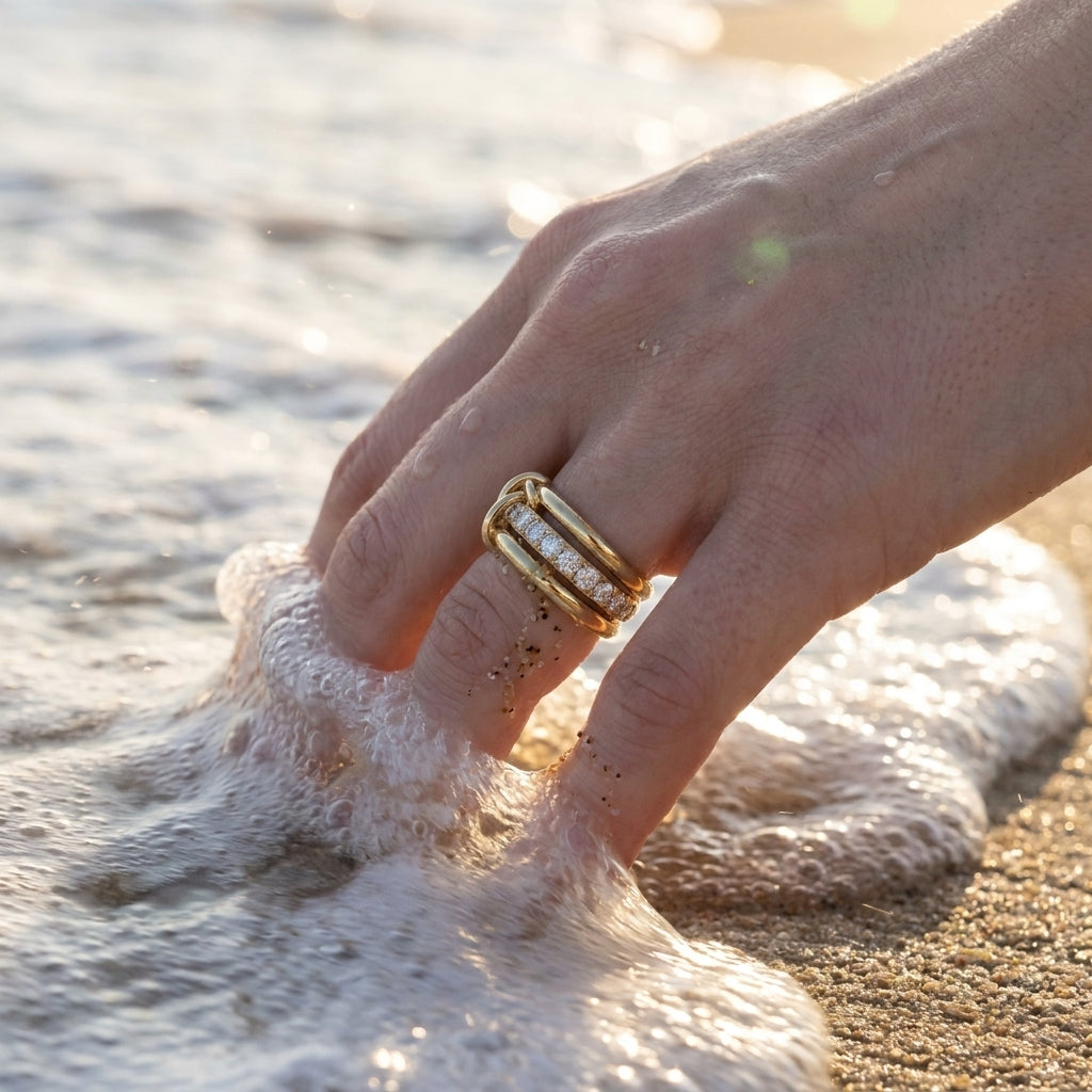 Gold Plated Cubic Zirconia Ring