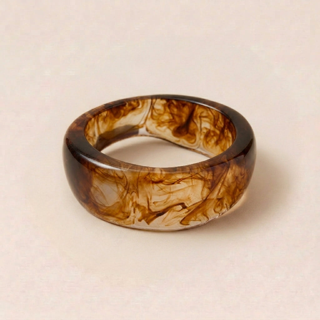 Vintage Marble Resin Bangle Bracelet