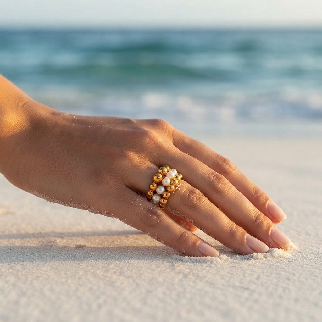 Pearl Cluster Ring