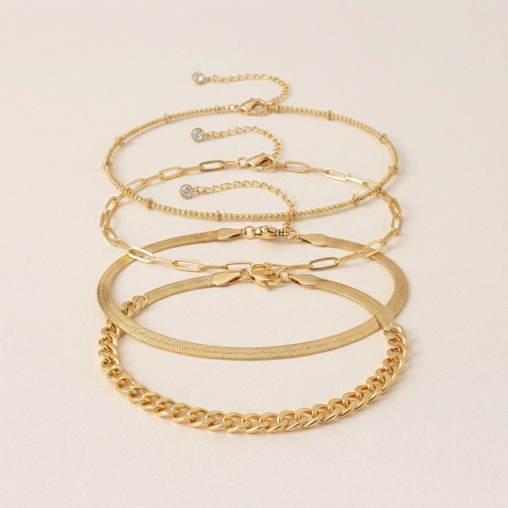 Paperclip Cuban Bracelet Set