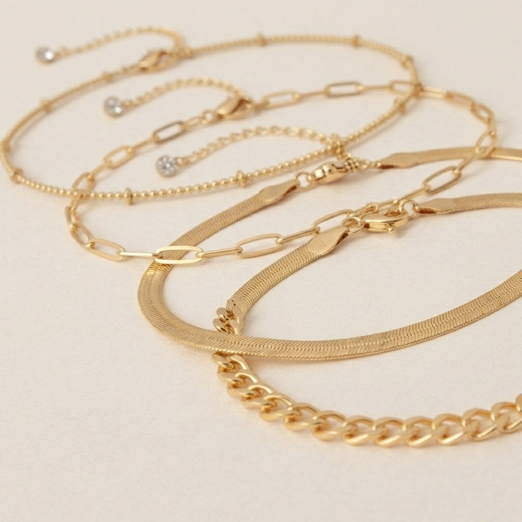 Paperclip Cuban Bracelet Set