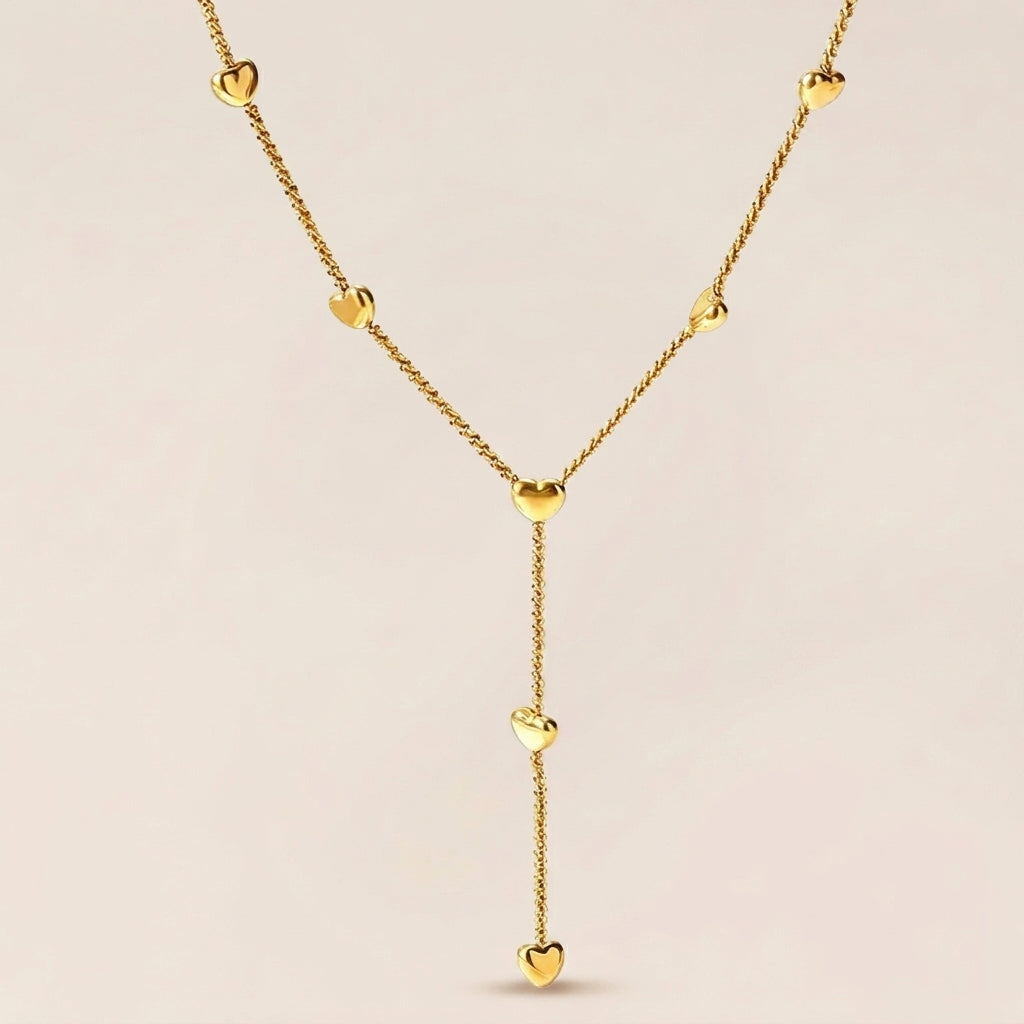 Long Heart Charm Necklace