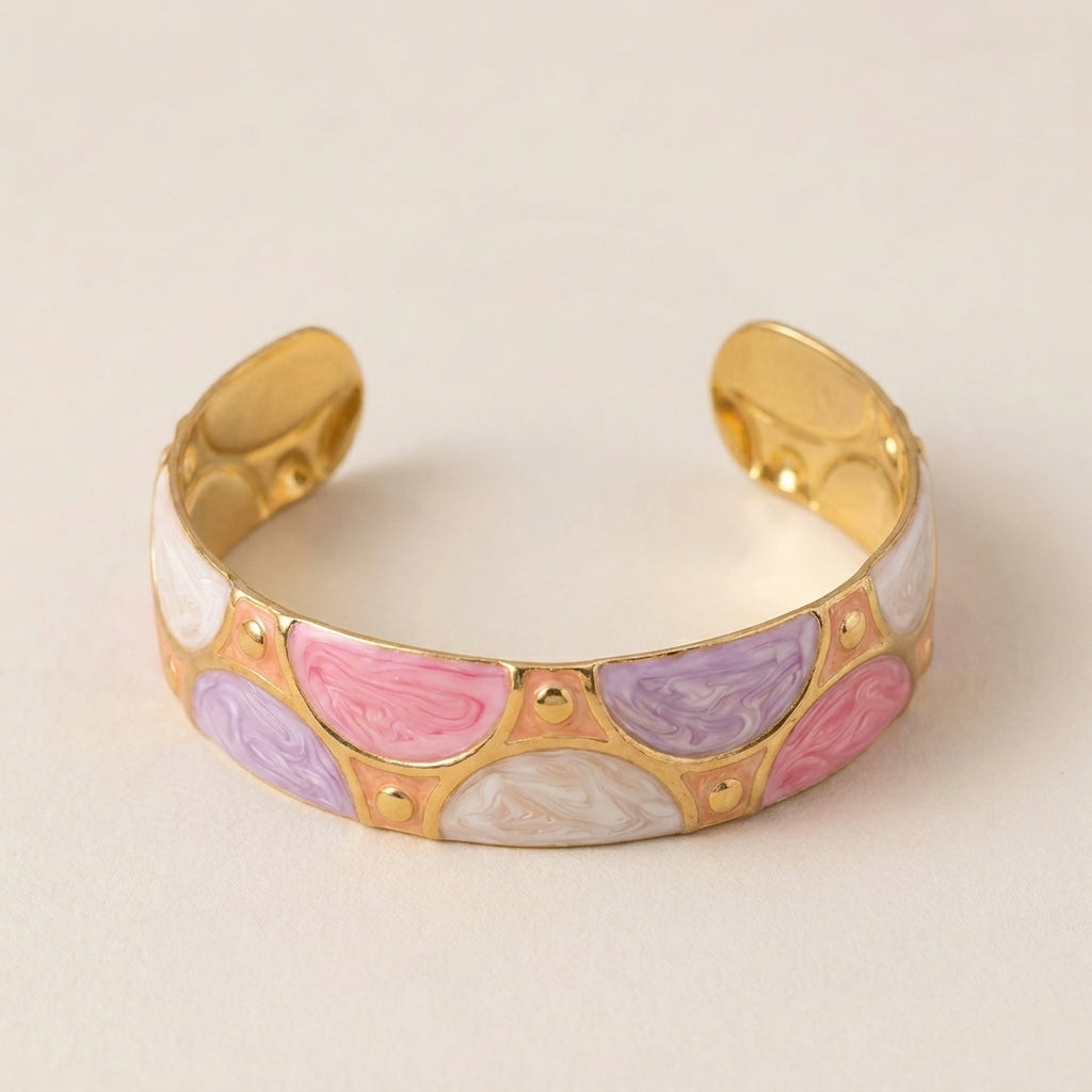 Colorful Half Circles Bangle Bracelet