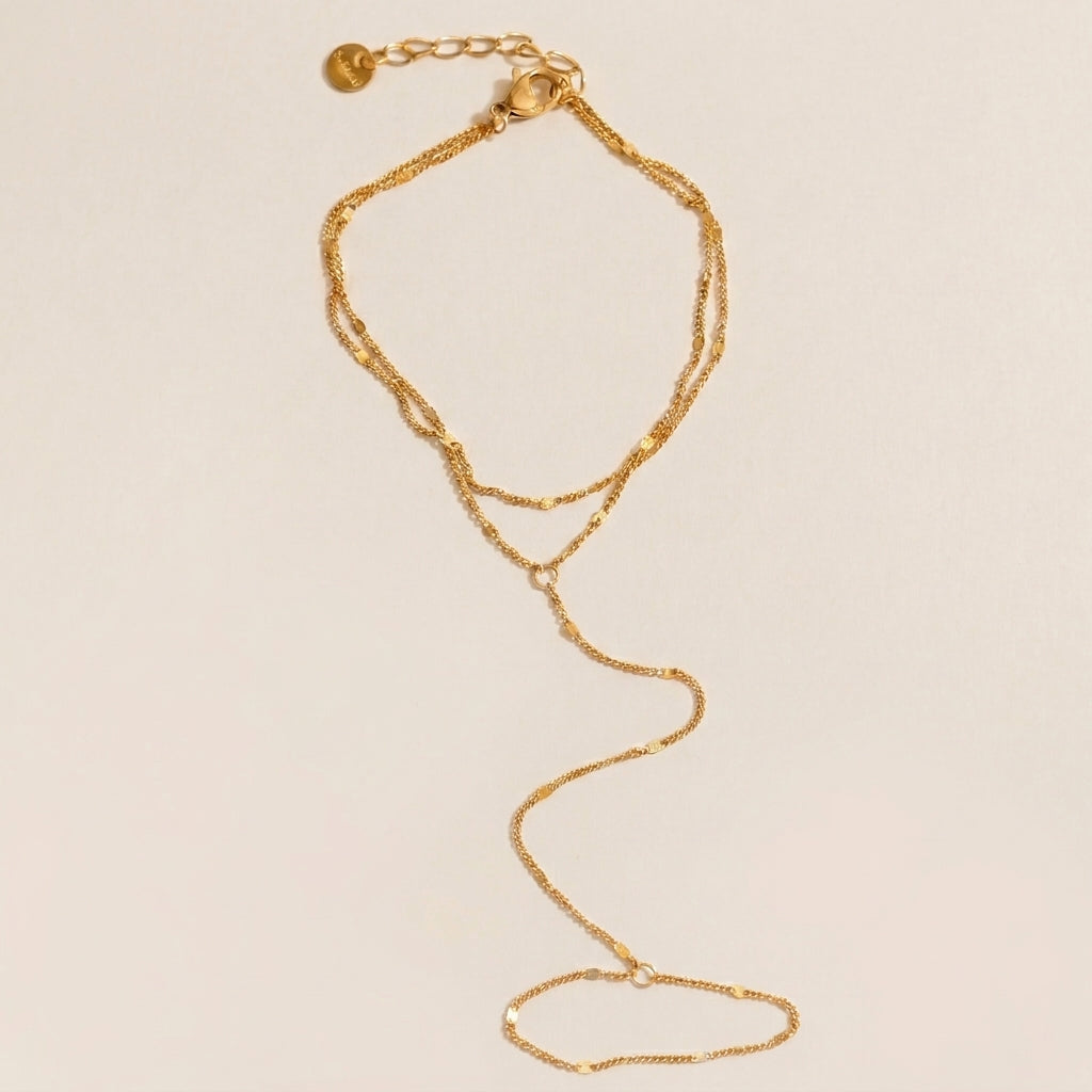 Double Link Sequin Hand Chain